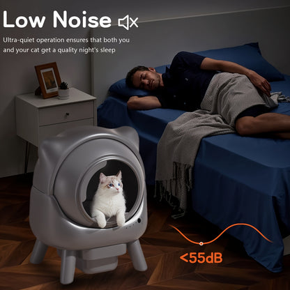 Smart Self-Cleaning Cat Litter Box with App Control & Odor Management