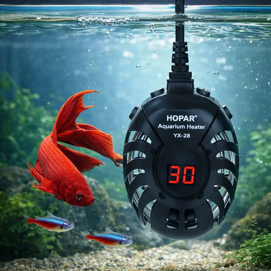 Mini Aquarium Heater with LED Display – Adjustable Fish Tank Heating Rod 25W–100W