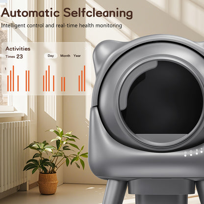 Smart Self-Cleaning Cat Litter Box with App Control & Odor Management