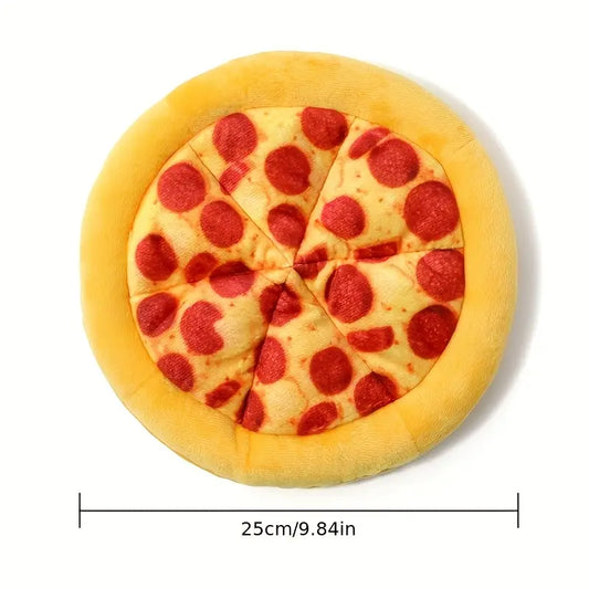 Pizza Plush Toy | Dog Toy – Squeaky Crinkle Fun