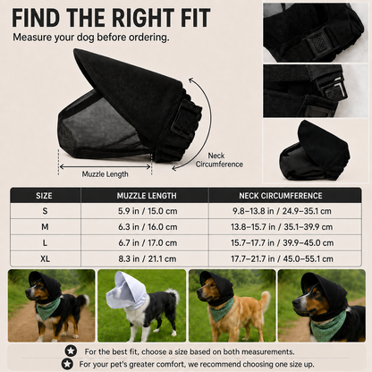 Breathable Anti-Scavenging Dog Muzzle – Mesh Hood for Walks