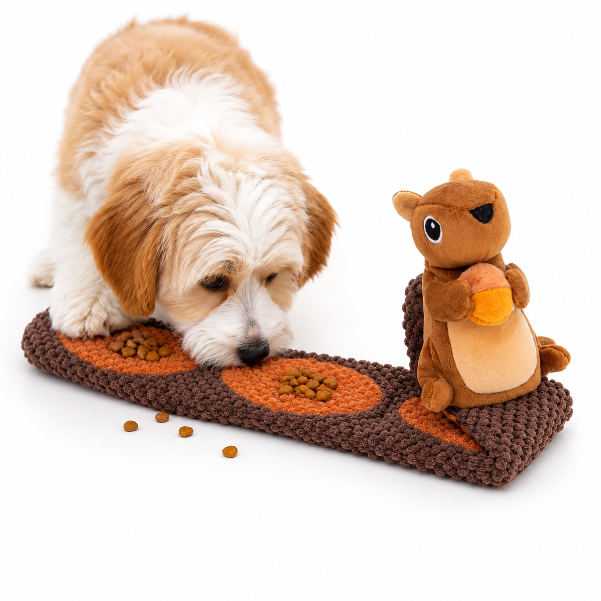 Interactive Squirrel Treat Dispenser Dog Toy | Squeaky Snuffle Puzzle