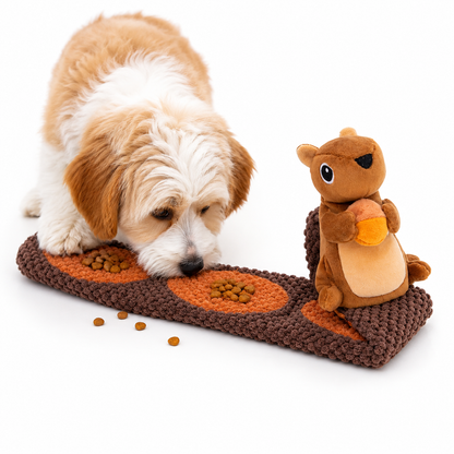 Interactive Squirrel Treat Dispenser Dog Toy | Squeaky Snuffle Puzzle