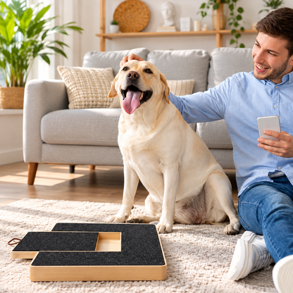 Wooden Dog Scratch Board with Treat Box – Interactive Paw Enrichment Toy