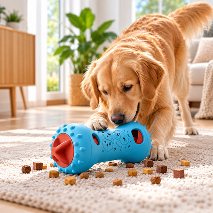 Adjustable Treat Dispensing Dog Toy – Interactive Puzzle Roller for Dogs