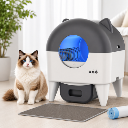 Smart Self-Cleaning Cat Litter Box with App Control & Odor Management