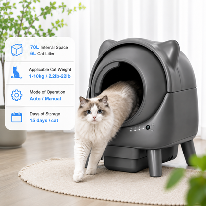 Smart Self-Cleaning Cat Litter Box with App Control & Odor Management