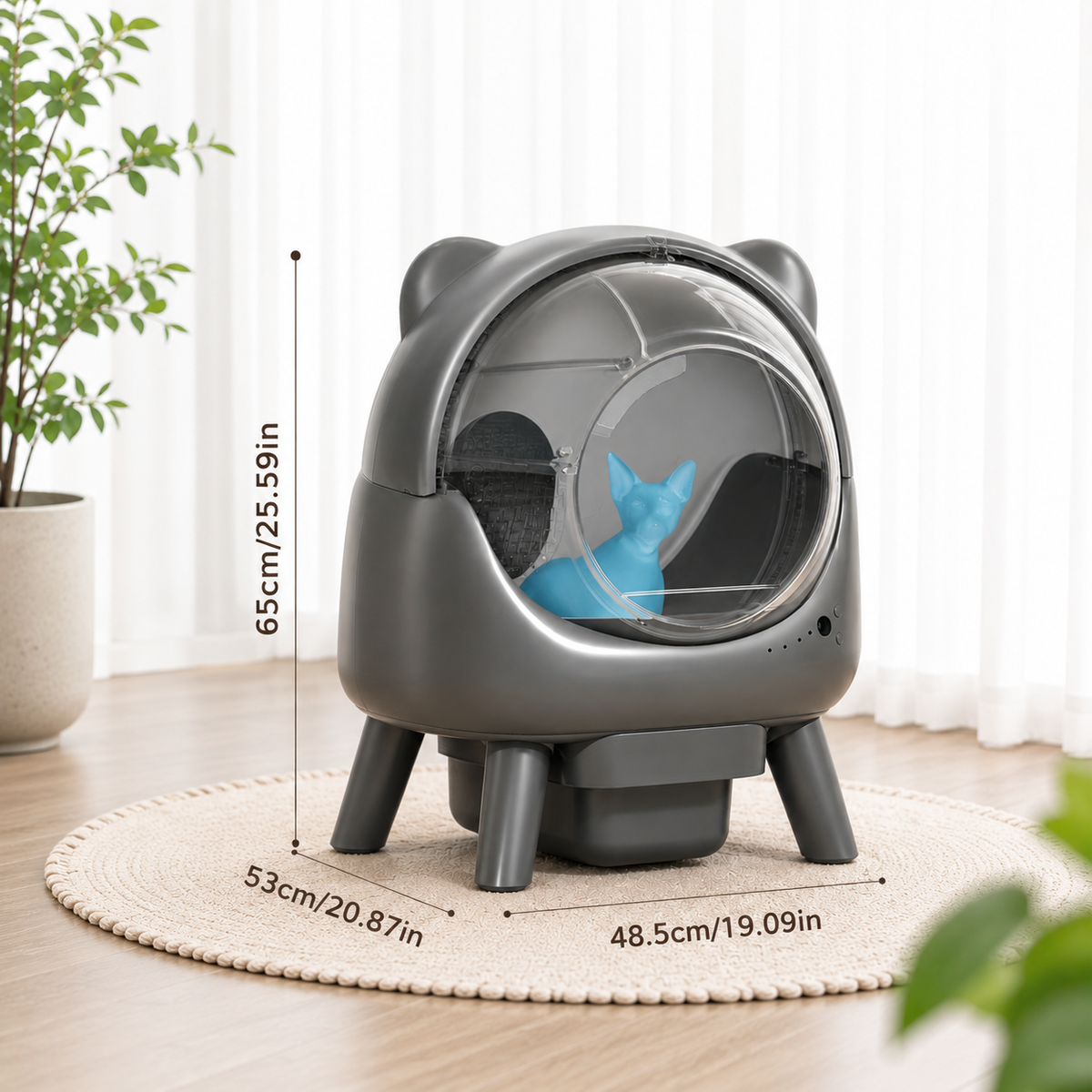 Smart Self-Cleaning Cat Litter Box with App Control & Odor Management