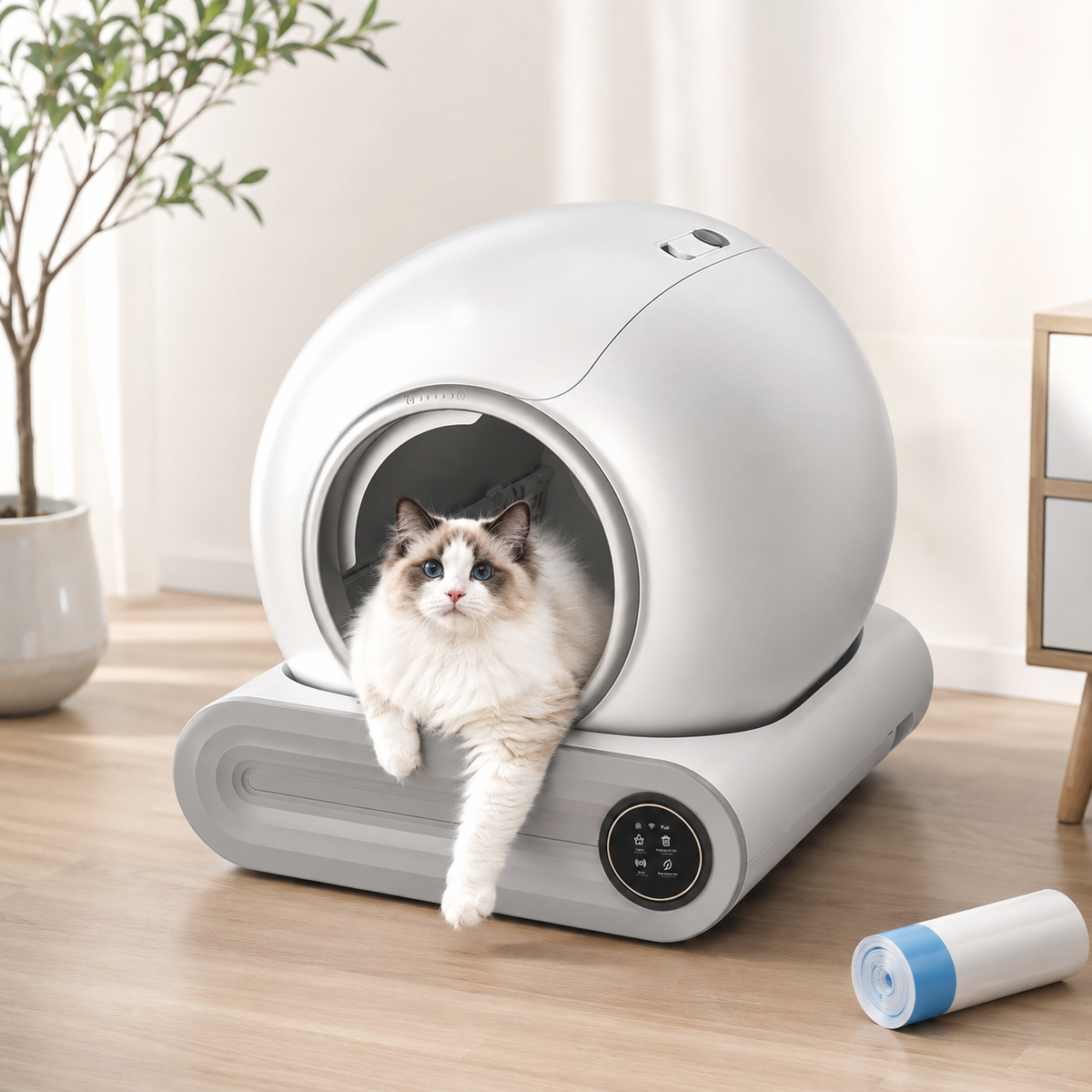 Smart Self-Cleaning Cat Litter Box with App Control & Odor Management