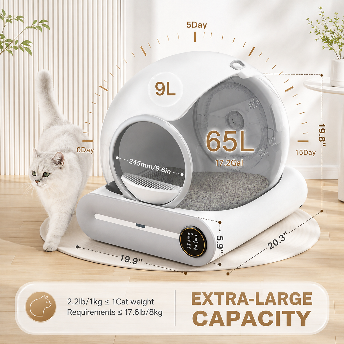 Smart Self-Cleaning Cat Litter Box with App Control & Odor Management
