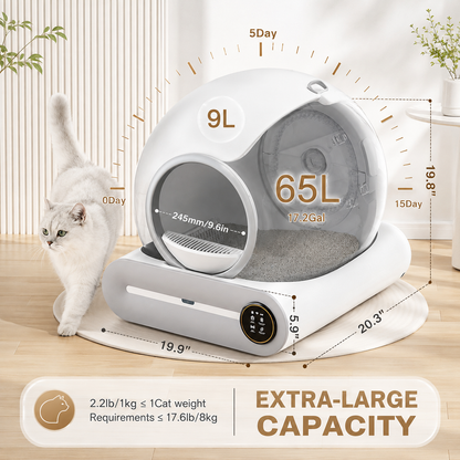 Smart Self-Cleaning Cat Litter Box with App Control & Odor Management