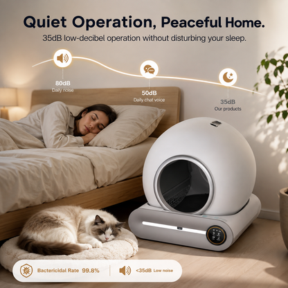 Smart Self-Cleaning Cat Litter Box with App Control & Odor Management