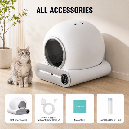 Smart Self-Cleaning Cat Litter Box with App Control & Odor Management