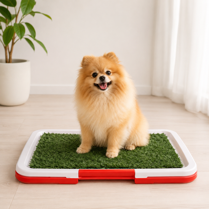 Indoor Dog Toilet with Artificial Turf | Reusable Puppy Potty Training Tray