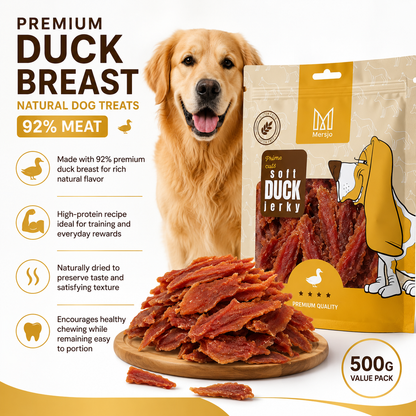 Premium Duck Breast Dog Treats 500g | 92% Meat Natural Training Snacks