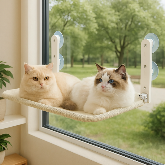 SkyView Cat Window Hammock | Foldable Cat Bed with Suction Cups for Windows