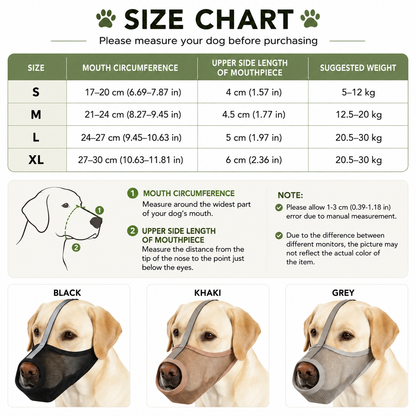 Breathable Mesh Dog Muzzle with Adjustable Strap | Washable PVC Design