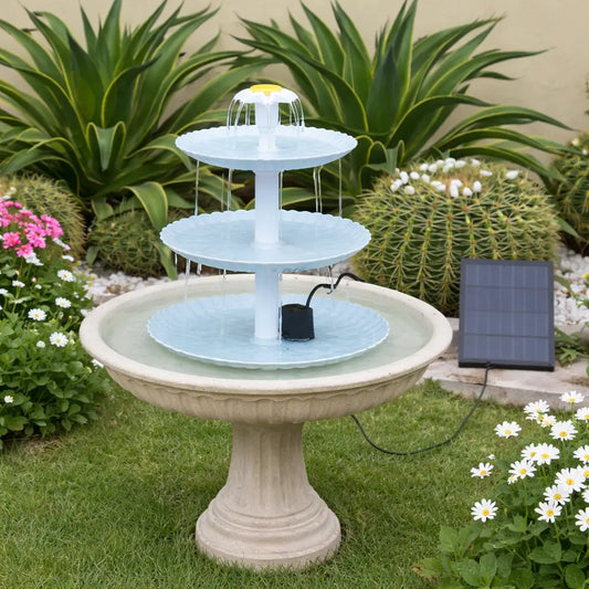 Solar Bird Bath Fountain – 3 Tier Solar Water Fountain for Garden & Bird Bath (3.5W)
