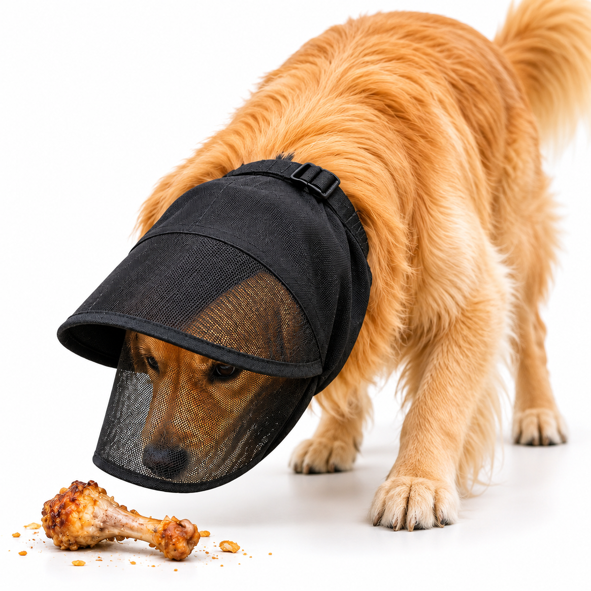 Breathable Anti-Scavenging Dog Muzzle – Mesh Hood for Walks