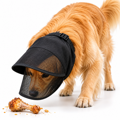 Breathable Anti-Scavenging Dog Muzzle – Mesh Hood for Walks