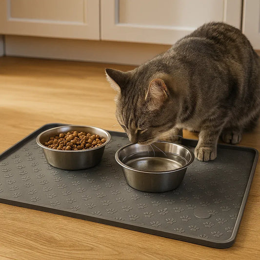 Waterproof Pet Feeding Mat for Dogs & Cats – Non Slip Food Bowl Mat