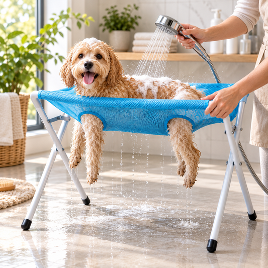 Foldable Pet Grooming Rack – Dog & Cat Bathing & Grooming Stand