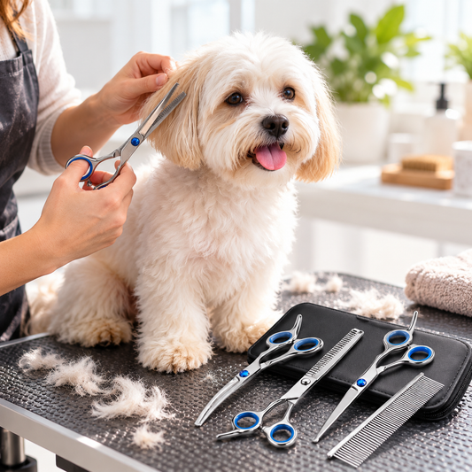 4-Piece Pet Grooming Scissors Set – Dog & Cat Trimming Kit