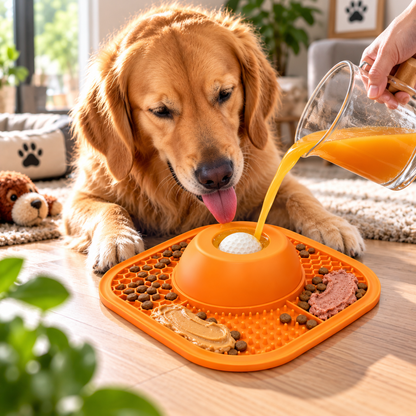 Slow Feeder Dog Mat & Bowl – Interactive Slow Eating Feeding Mat