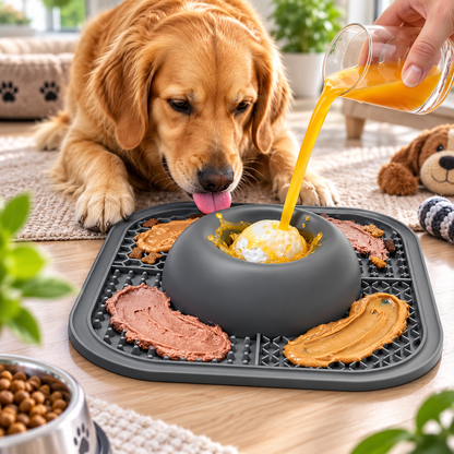 Slow Feeder Dog Mat & Bowl – Interactive Slow Eating Feeding Mat
