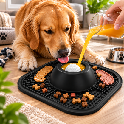 Slow Feeder Dog Mat & Bowl – Interactive Slow Eating Feeding Mat