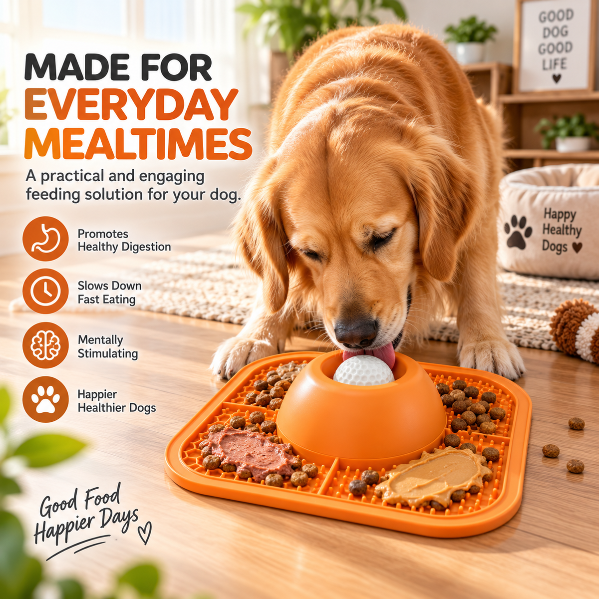 Slow Feeder Dog Mat & Bowl – Interactive Slow Eating Feeding Mat