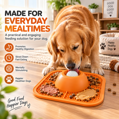 Slow Feeder Dog Mat & Bowl – Interactive Slow Eating Feeding Mat