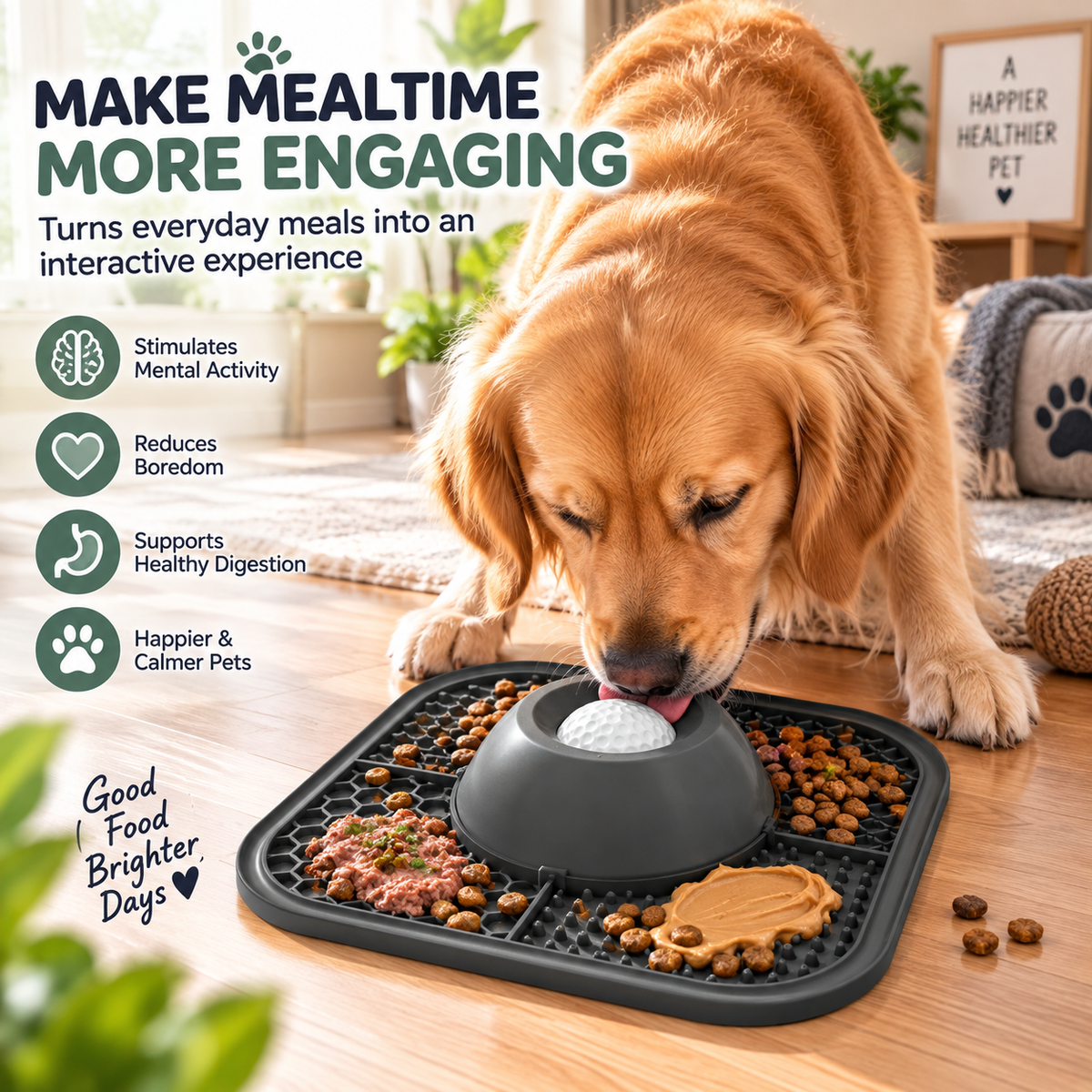 Slow Feeder Dog Mat & Bowl – Interactive Slow Eating Feeding Mat