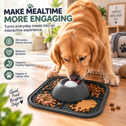 Slow Feeder Dog Mat & Bowl – Interactive Slow Eating Feeding Mat