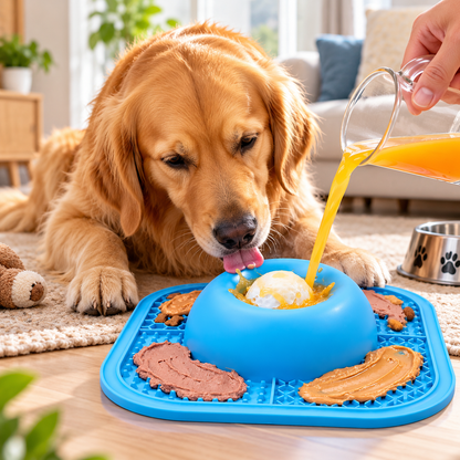 Slow Feeder Dog Mat & Bowl – Interactive Slow Eating Feeding Mat