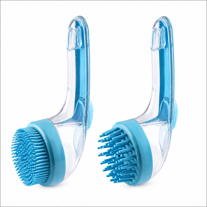 Long Handle Pet Bath Brush – Dog & Cat Shampoo Grooming Brush