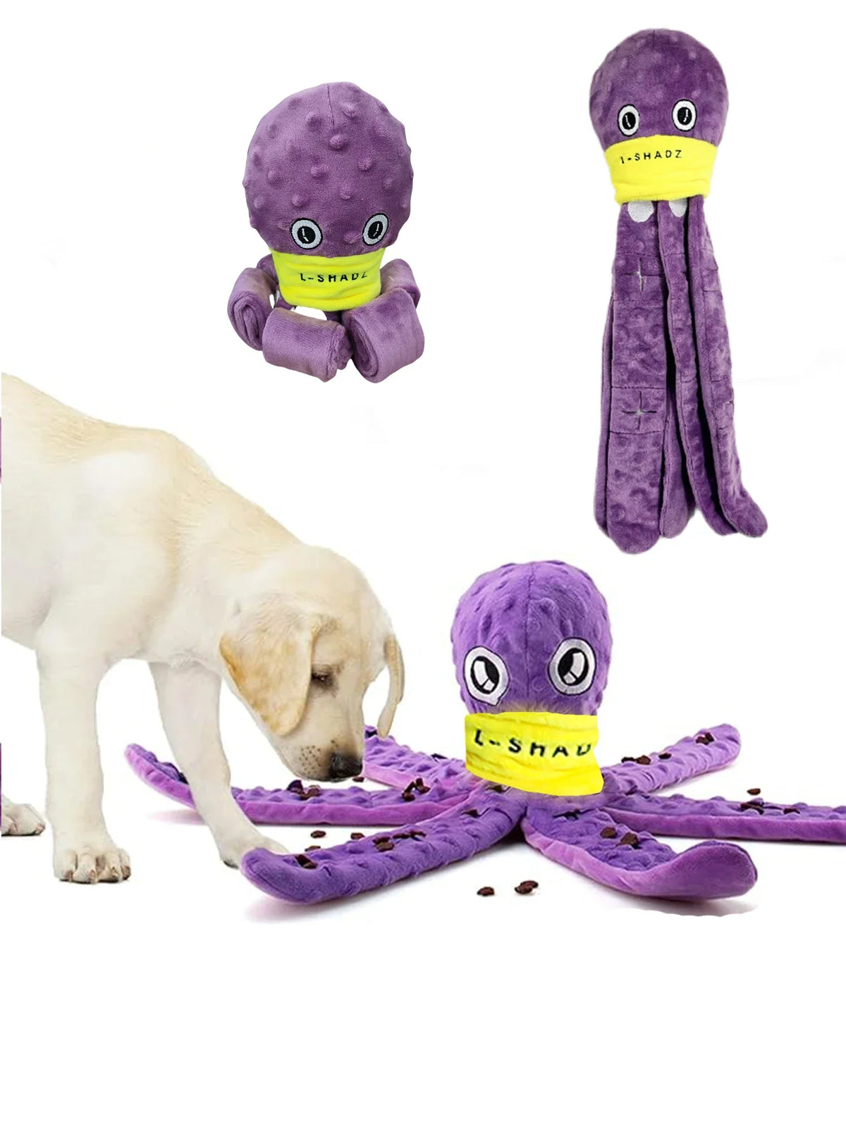 Plush Dog Snuffle Toy Octopus Puzzle | Interactive Slow Feeder for Puppies