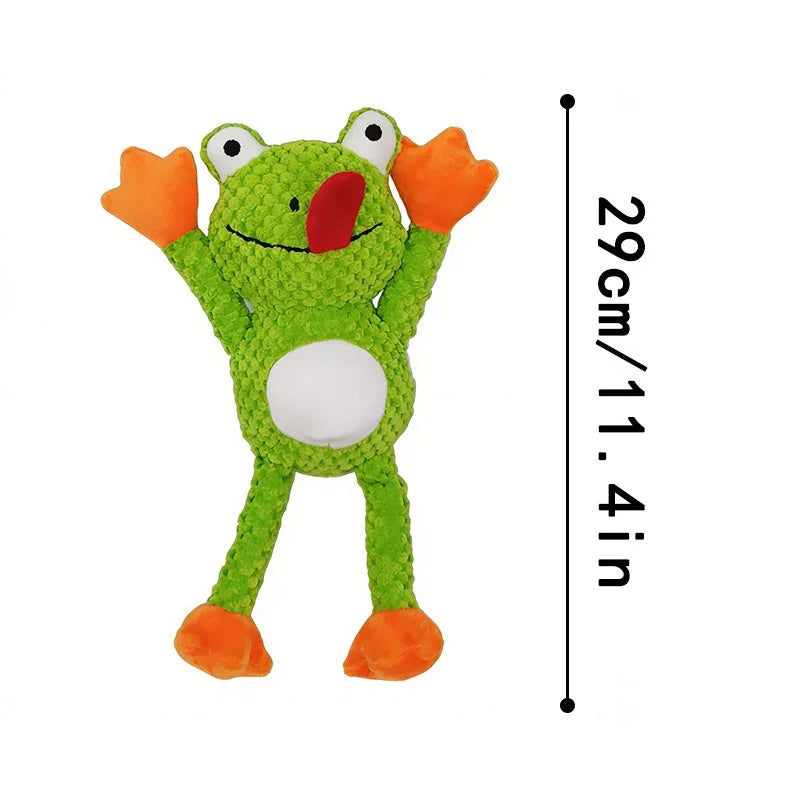 Knotted Frog Plush Dog Toy with Squeaker | Durable Rope Chew Toy for Dogs