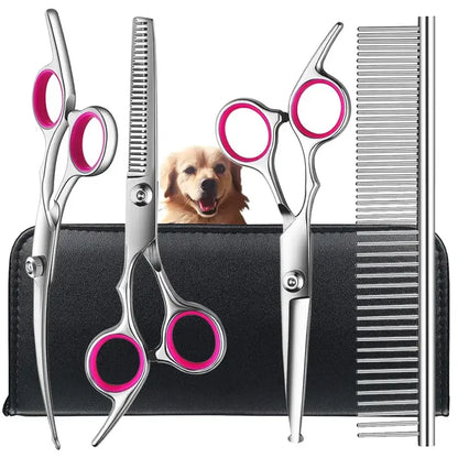 4-Piece Pet Grooming Scissors Set – Dog & Cat Trimming Kit