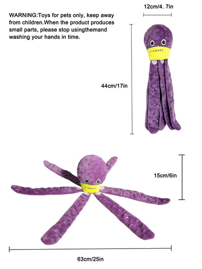 Plush Dog Snuffle Toy Octopus Puzzle | Interactive Slow Feeder for Puppies