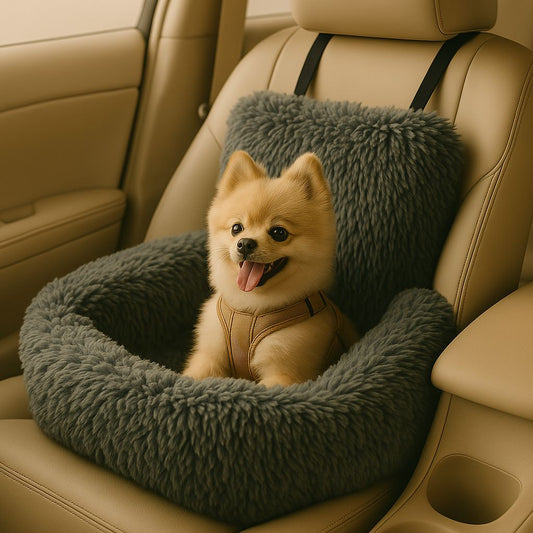 Luxury Dog Car Seat Bed | Safe, Washable & Comfortable Travel Seat for Pets