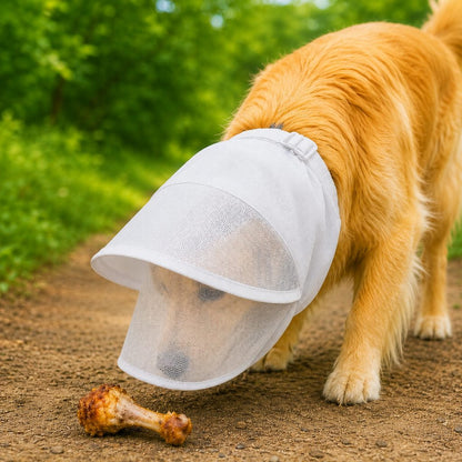 Breathable Anti-Scavenging Dog Muzzle – Mesh Hood for Walks