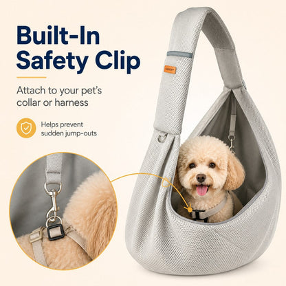 Crossbody Pet Sling Carrier for Small Dogs & Cats – Hands-Free Travel Bag