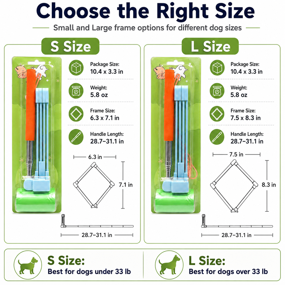 Foldable Dog Poop Scooper with Telescopic Handle – No-Bend Waste Pickup