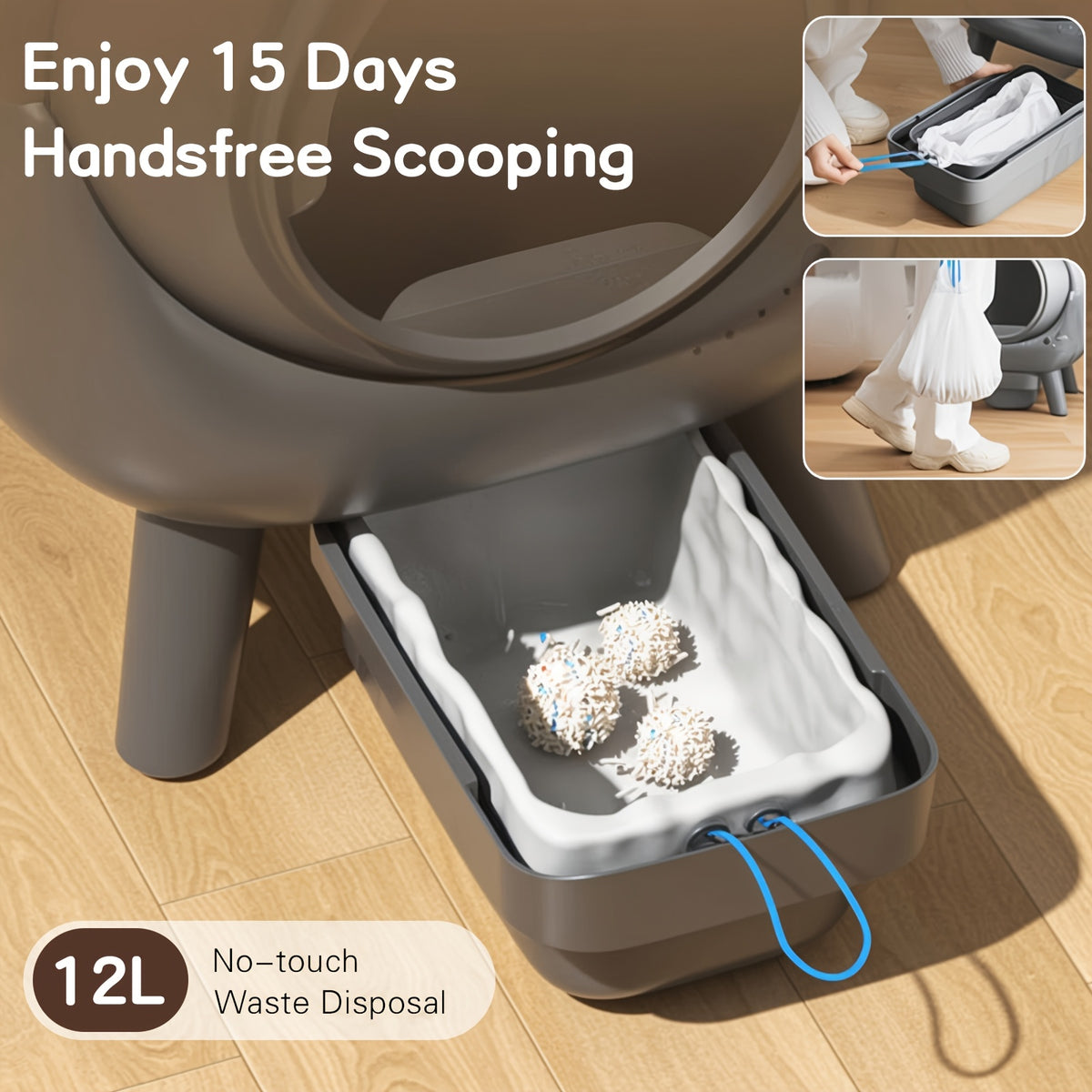 Smart Self-Cleaning Cat Litter Box with App Control & Odor Management