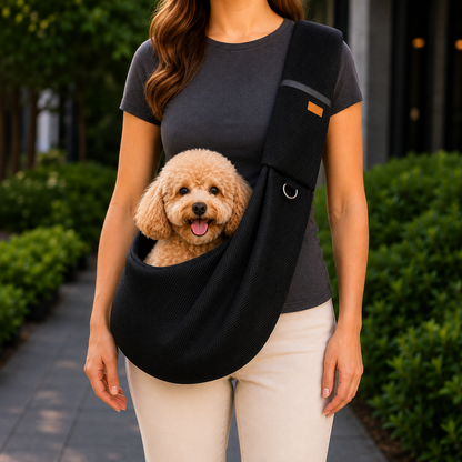 Crossbody Pet Sling Carrier for Small Dogs & Cats – Hands-Free Travel Bag