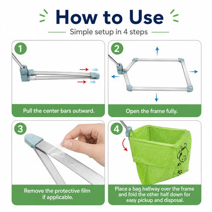 Foldable Dog Poop Scooper with Telescopic Handle – No-Bend Waste Pickup