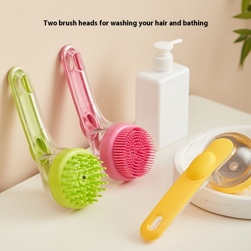 Long Handle Pet Bath Brush – Dog & Cat Shampoo Grooming Brush