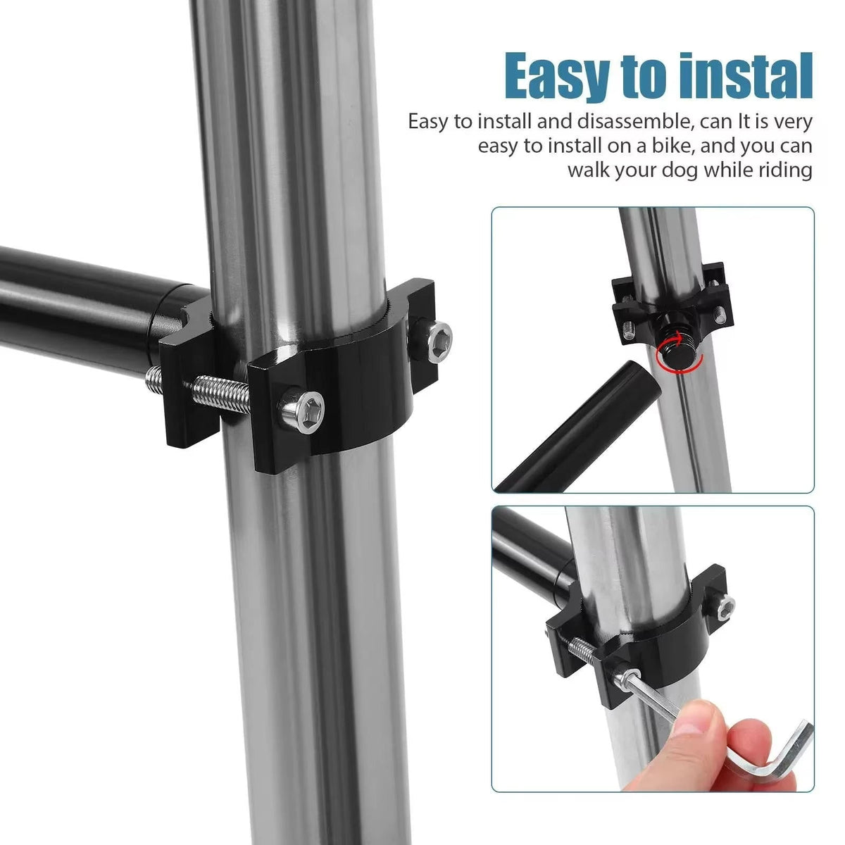 Hands-Free Bike Dog Tow Leash | Secure Bicycle Running Attachment for Dogs