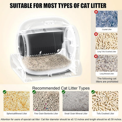 Smart Self-Cleaning Cat Litter Box with App Control & Odor Management